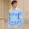Custom Argyle Diamond Light Blue Crewneck Knit Sweater