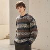 Custom Fair Isle Jacquard Pattern Crewneck Knit Sweater