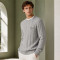 Custom Cable Knit Grey Crewneck Pullover Knit Sweater