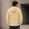 Custom Mesh Knit Zip Up Hooded Cardigan Sweater