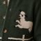 Custom Horse Motif Button Up Knit Cardigan Sweater