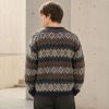 Custom Fair Isle Jacquard Pattern Crewneck Knit Sweater