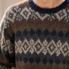 Custom Fair Isle Jacquard Pattern Crewneck Knit Sweater