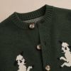Custom Horse Motif Button Up Knit Cardigan Sweater