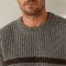 Custom Heavyweight Brown Stripe Crewneck Knit Sweater