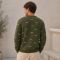 Custom Mini Car Pattern Olive Green Crewneck Knit Sweater