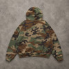 Custom Green Camo Full Zip Up Hooded Sweatshirt with Front Pocket