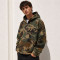 Custom Green Camo Full Zip Up Hooded Sweatshirt with Front Pocket