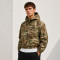 Custom Green Camo Hooded Work Jacket with Front Pockets