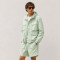 Custom Mint Green Utility Hooded Jacket and Shorts Set