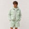 Custom Mint Green Utility Hooded Jacket and Shorts Set