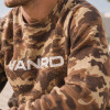 Custom Brown Camo Waffle Knit Thermal Crewneck Sweatshirt