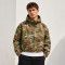 Custom Green Camo Hooded Work Jacket with Front Pockets