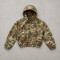 Custom Green Camo Hooded Work Jacket with Front Pockets
