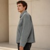 Custom Faded Grey Rose Embroidery Vintage Work Jacket