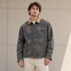 Custom Brown Distressed Cotton Work Jacket