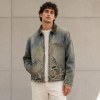 Custom Brown Distressed Cotton Work Jacket
