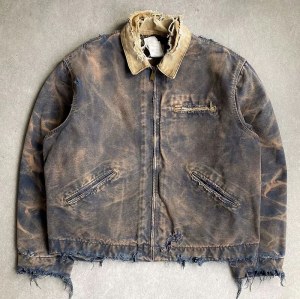 Custom Brown Distressed Cotton Work Jacket