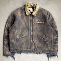 Custom Brown Distressed Cotton Work Jacket