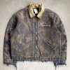 Custom Brown Distressed Cotton Work Jacket