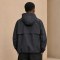 Custom Black Hooded Anorak Windbreaker Jacket