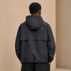 Custom Black Hooded Anorak Windbreaker Jacket