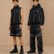 Custom Black Grey Convertible Zip-Off Nylon Tracksuit
