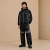 Custom Black Grey Convertible Zip-Off Nylon Tracksuit
