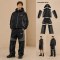 Custom Black Grey Convertible Zip-Off Nylon Tracksuit