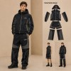Custom Black Grey Convertible Zip-Off Nylon Tracksuit