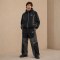 Custom Black Grey Convertible Zip-Off Nylon Tracksuit