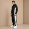 Custom Black White Side Stripe Nylon Tracksuit