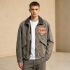 Custom Brown Distressed Corduroy Collar Work Jacket