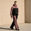 Custom Pink Black Colorblock Fleece Tracksuit
