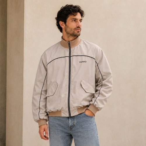 Custom Grey Camo All-Over Print Bomber Jacket