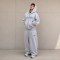 Custom Light Grey Oversized Fleece Tracksuit