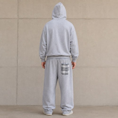 Custom Light Grey Oversized Fleece Tracksuit