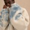 Custom Cream Mountain Print Sherpa Fleece Jacket