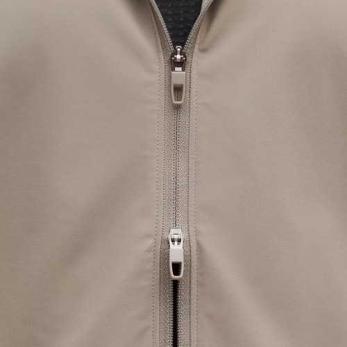 Custom Sand Beige Hooded Anorak Windbreaker Jacket