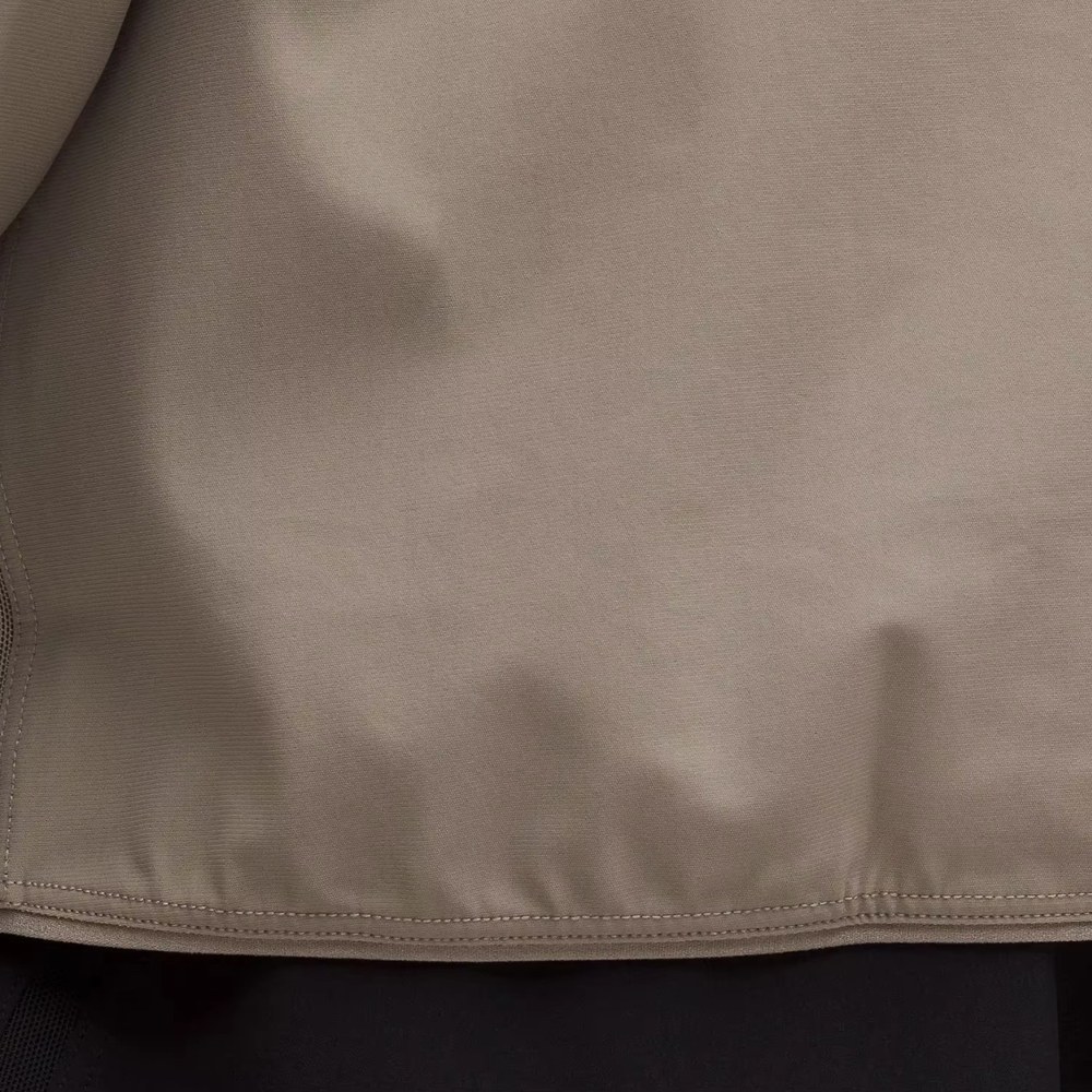 Custom Sand Beige Hooded Anorak Windbreaker Jacket