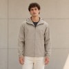 Custom Sand Beige Hooded Anorak Windbreaker Jacket