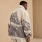 Custom Cream Mountain Print Sherpa Fleece Jacket