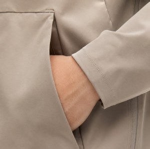 Custom Sand Beige Hooded Anorak Windbreaker Jacket