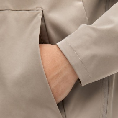 Custom Sand Beige Hooded Anorak Windbreaker Jacket
