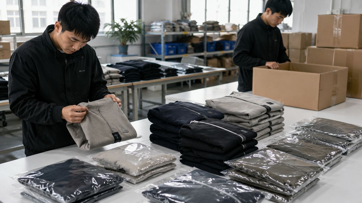 Final apparel quality control and packaging carton inspection before shipment