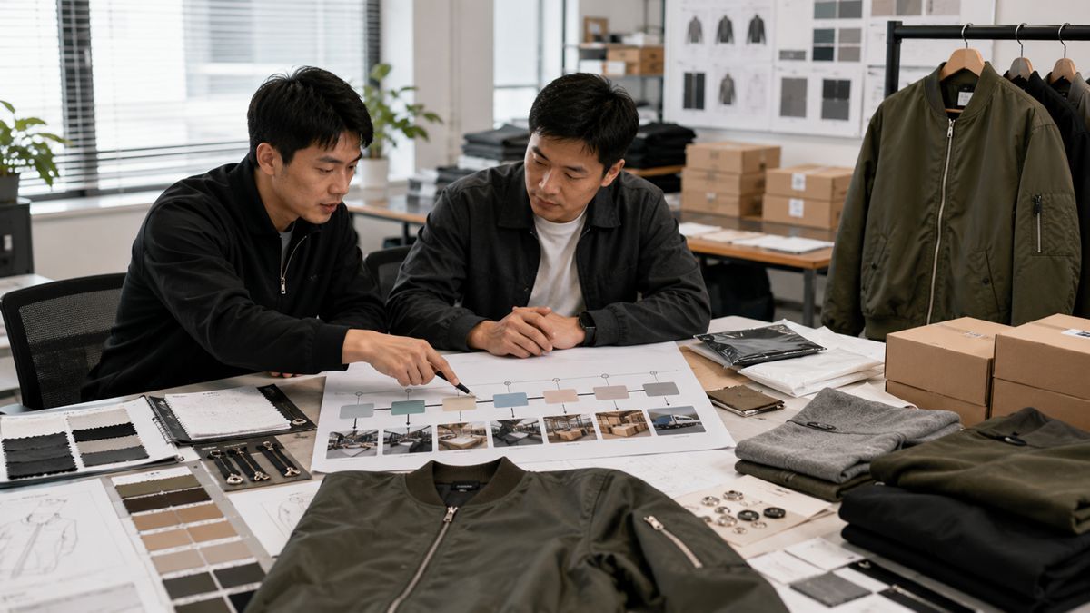 Apparel production lead time planning with garment sample fabric swatches production schedule quality control and delivery preparation