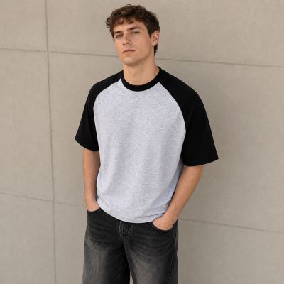 Custom Contrast Raglan Cotton T-Shirt