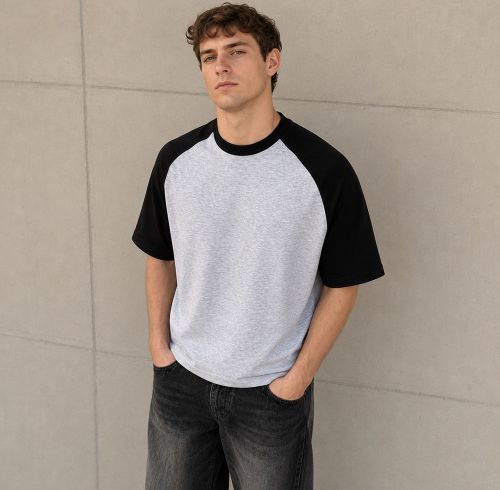 Custom Contrast Raglan Cotton T-Shirt