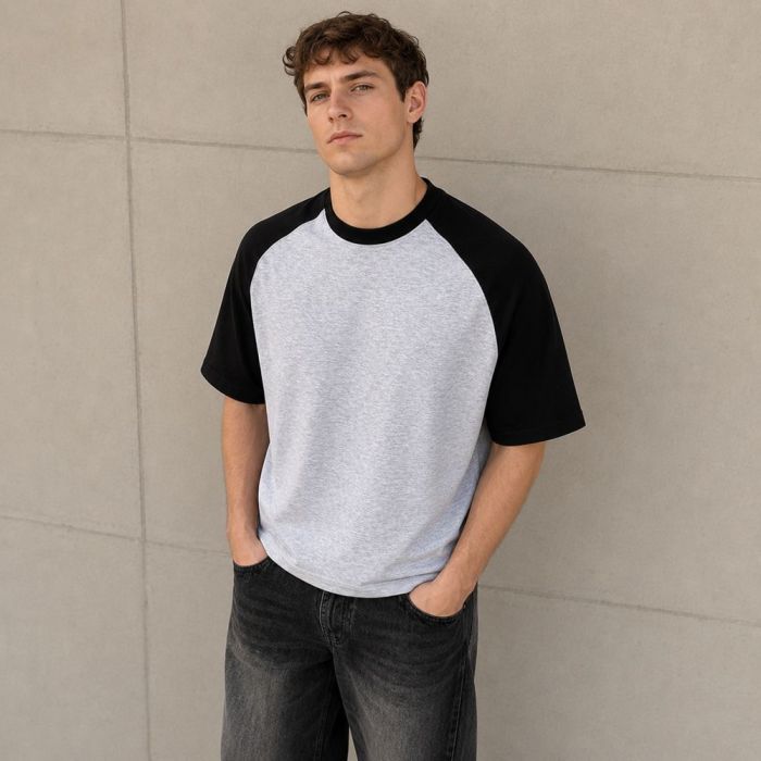 Custom Contrast Raglan Cotton T-Shirt