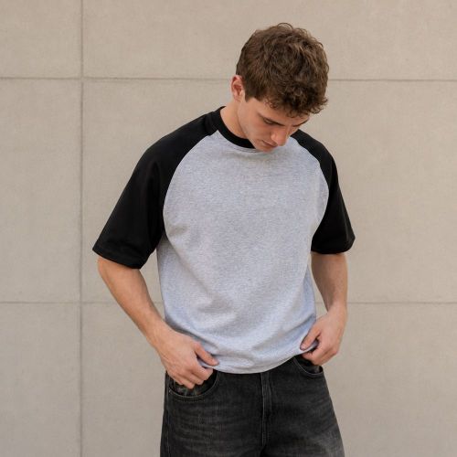 Custom Contrast Raglan Cotton T-Shirt